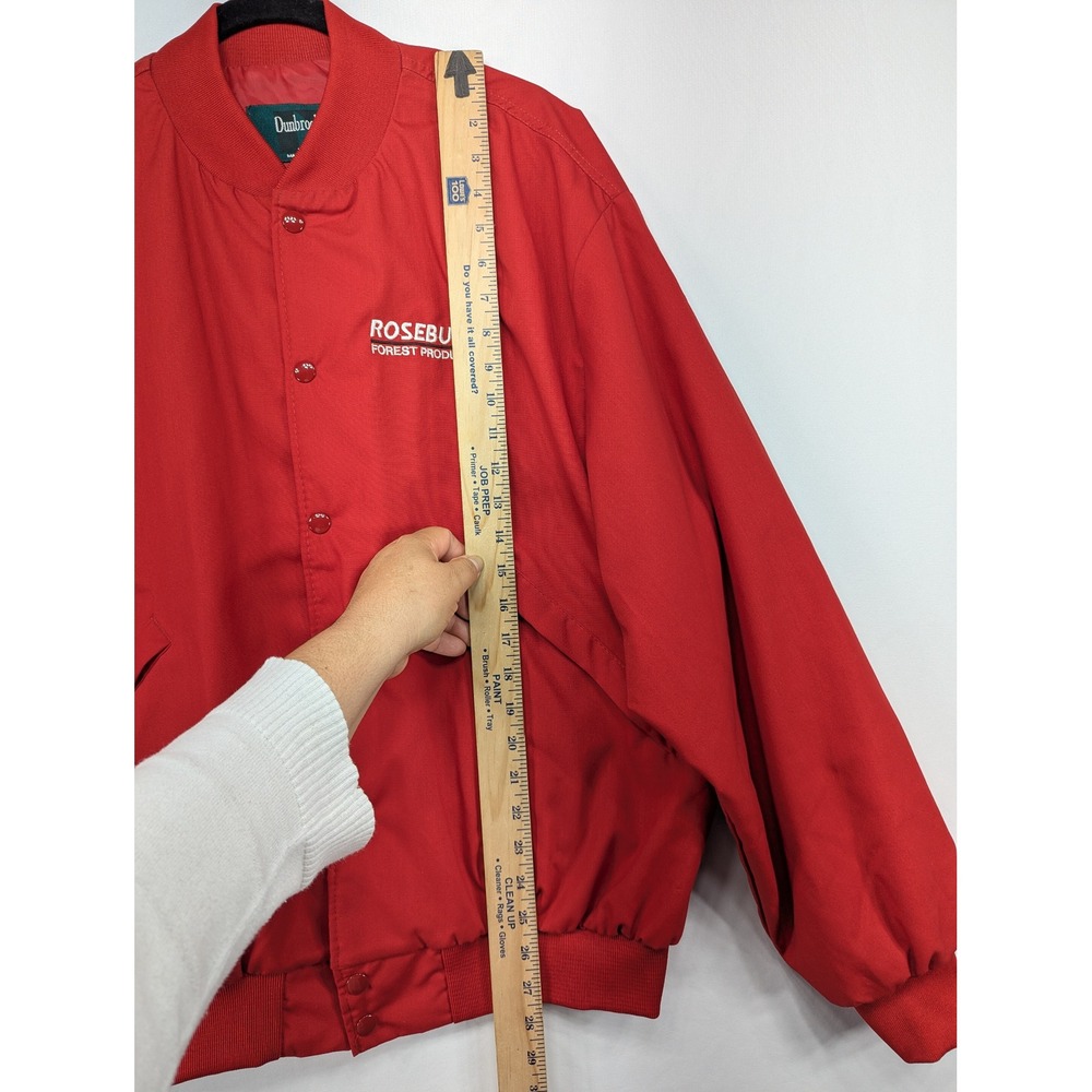Dunbrooke‎ Mens Red Continental Bomber Jacket Roseburg Forest Products XL USA - Picture 5 of 10